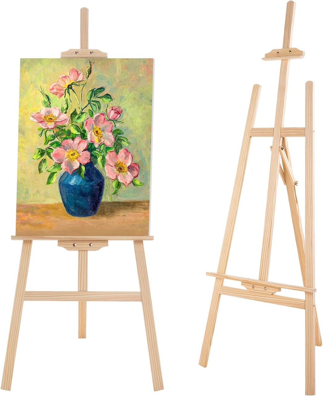 Easel Stand for Painting, Adjustable Wooden Easels for Painting Canvas Up to 42", Folding Art Easel for Drawing, Wedding Sign and Poster, Suitable for children and adults.